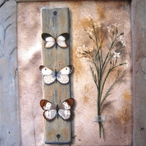 Davina Dobie 3 three butterflies and plant.gif