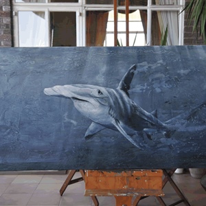 Davina Dobie Hammerhead Shark painting.gif